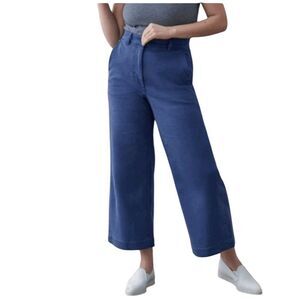 Everlane Cropped Straight Regular Pants Blue Slant Pocket Size 0